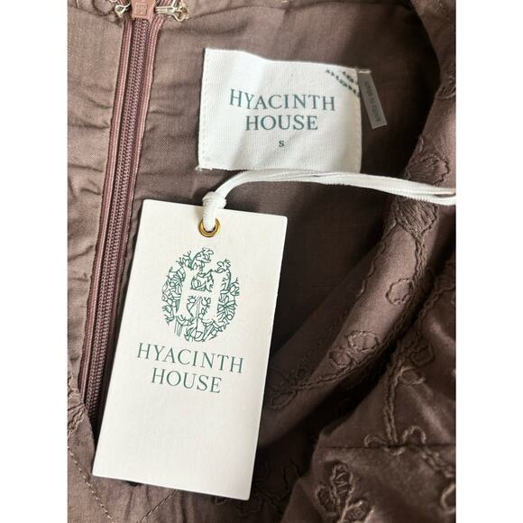 Tuckernuck Hyacinth House Women's Brown Textured Becca Bell-Sleeved Dress Small - Picture 10 of 15